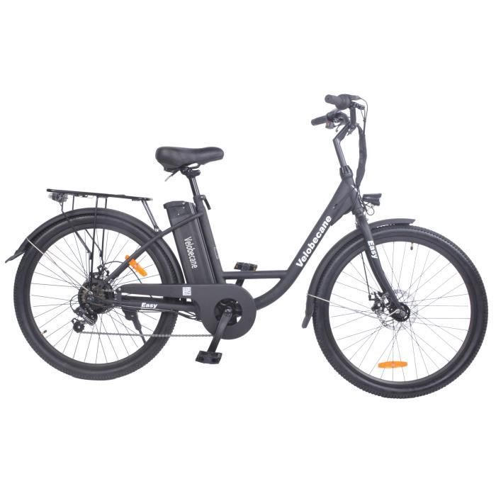 Vélo électrique 26′ VELOBECANE-7 vitesses-Freins à disque-autonomie 40km-Noir