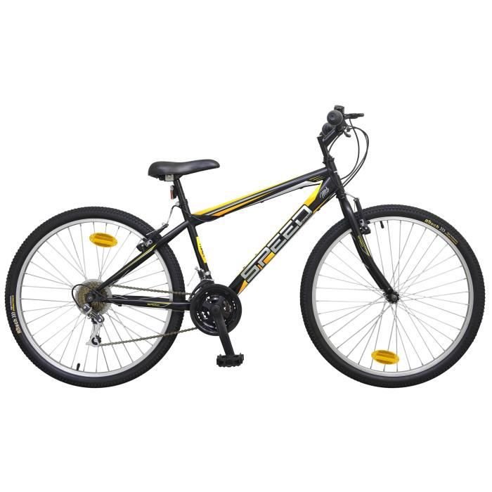 TOIMSA Vélo 26″ – cadre acier – 18 vitesses – Freins Vbrake -Noir