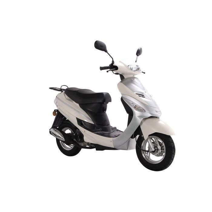 Scooter Euro4 Urban Star 4T – 50 cc – Blanc et argent Formalités SIV Offerte