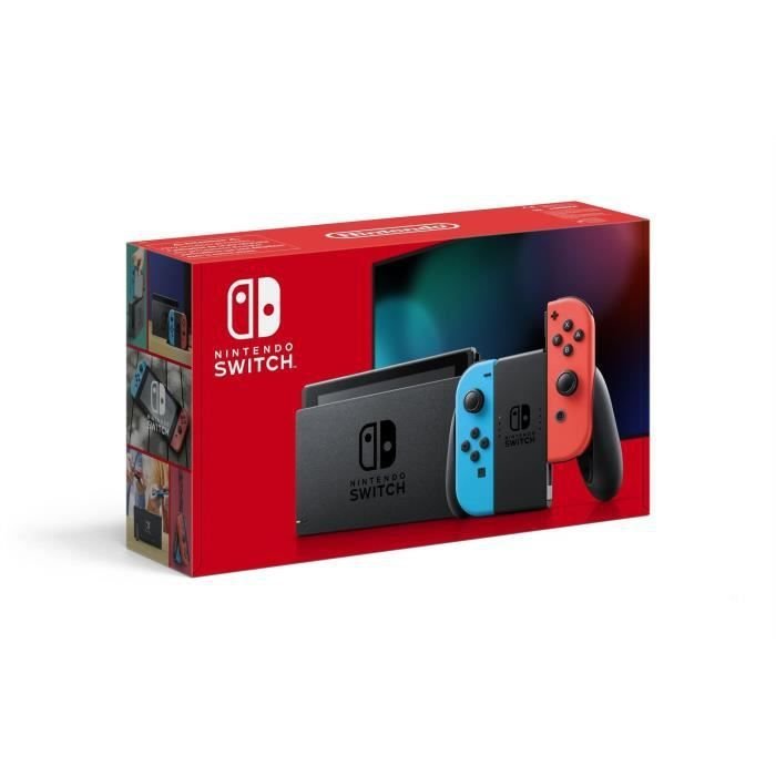 Nintendo Switch Néon avec Joy-Con bleu néon et Joy-Con rouge néon