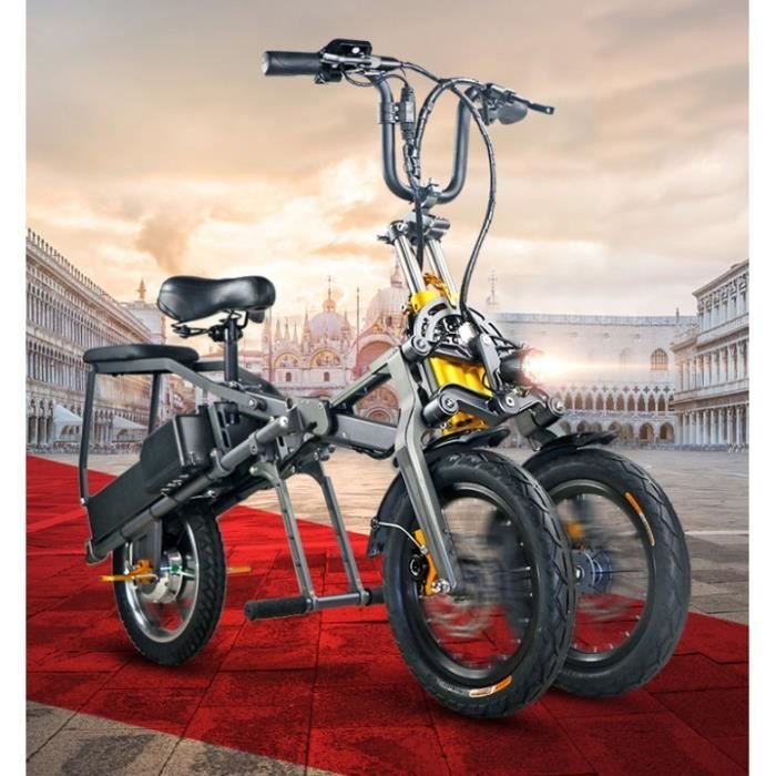Scooter Electrique Adulte Légère à Trois Roues Pliable Trottinette Batterie au Lithium Voiture Pour Adulte -LG 48V -9.6AH -30KM / H