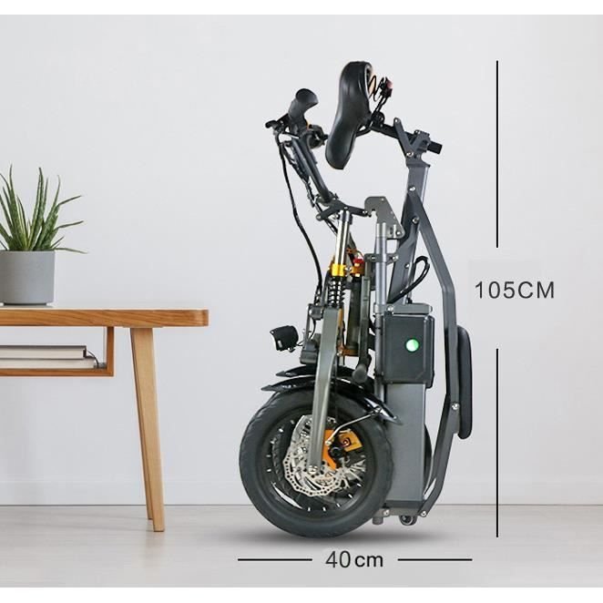 Scooter Electrique Adulte Légère à Trois Roues Pliable Trottinette Batterie au Lithium Voiture Pour Adulte -LG 48V -9.6AH -30KM / H