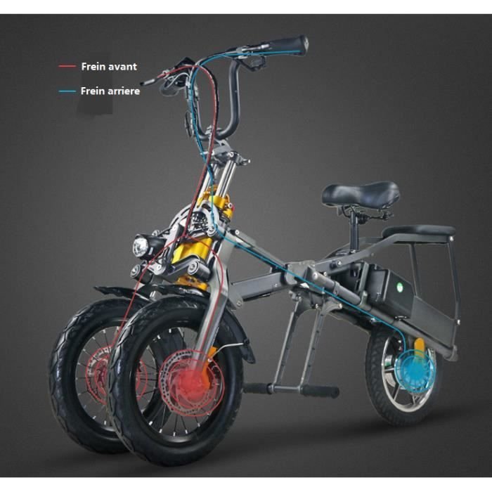 Scooter Electrique Adulte Légère à Trois Roues Pliable Trottinette Batterie au Lithium Voiture Pour Adulte -LG 48V -9.6AH -30KM / H