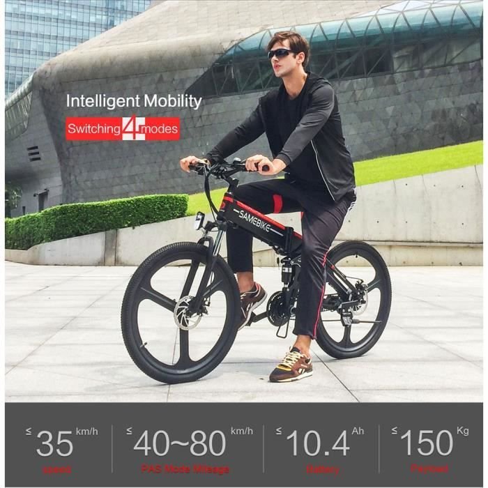 Vélo électrique Ebike pliant-Samebike LO26 E-Scooter Adulte -350W-35 km / h LCD 110 – 240V