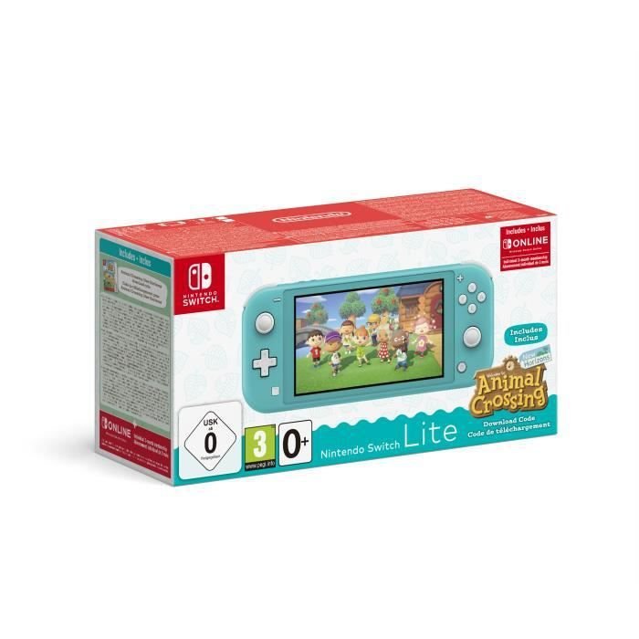 Pack Nintendo Switch Lite Turquoise + Animal Crossing New Horizons + Abonnement 3 mois