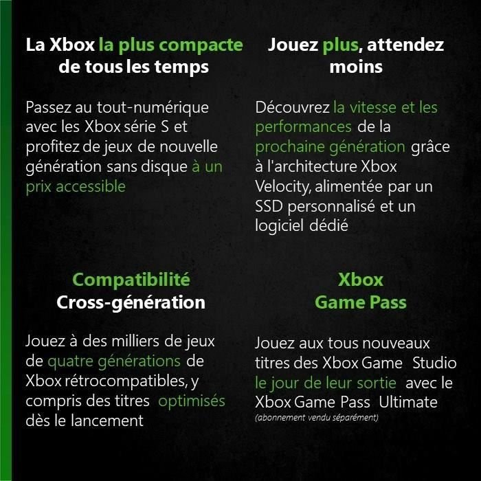 Xbox Series S – 512 Go + 100 Jeux