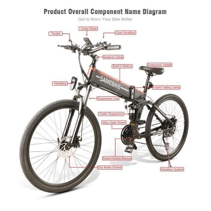 Vélo électrique 26&prime; VELOBECANE-7 vitesses-Freins à disque-autonomie 40km-Blanc