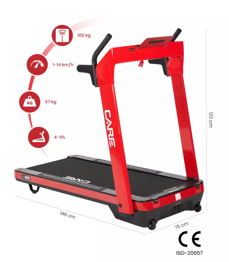 Tapis de course connecté – 14km/h – CARE – CT-960 – KINOMAP