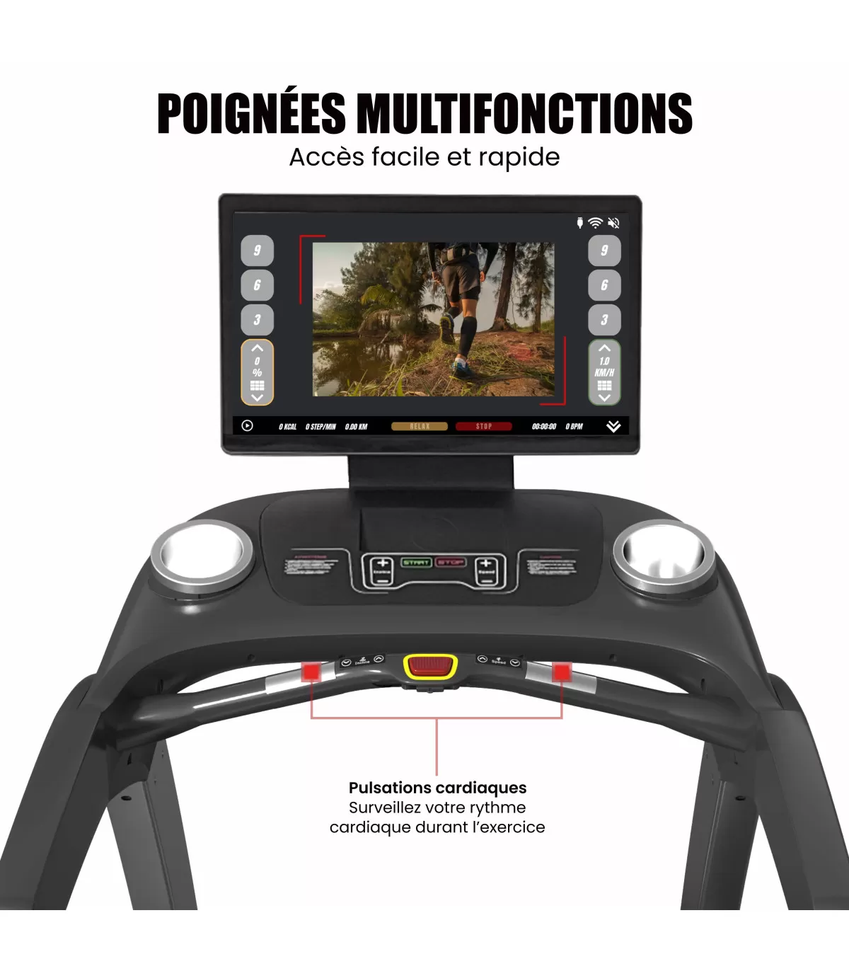 Tapis de course professionnel – 25km/h – CARE – CLUB RUNNER écran TFT